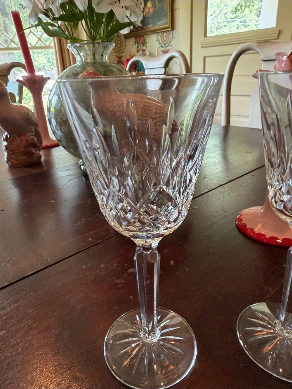 Waterford Lismore wine glasses. Pair of two